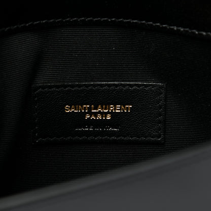 Saint Laurent Smooth Shiny Calfskin Monogram Uptown Pouch Black 11 of 14