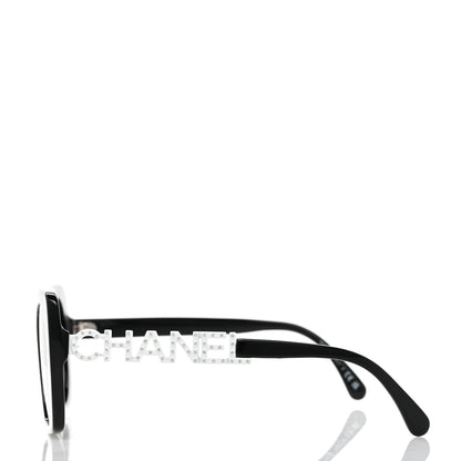 Chanel Acetate Strass Square Sunglasses 5422-B Black White 3 of 8