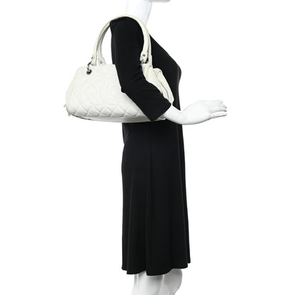 Chanel Caviar Quilted CC Timeless Bowler White 2 of 23