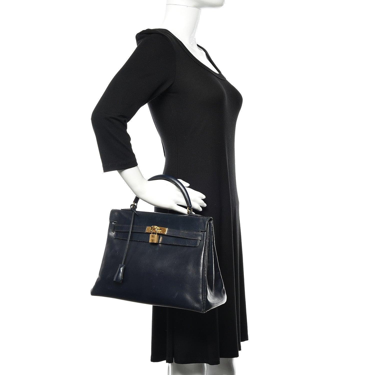 Hermes Box Kelly Retourne 32 Bleu Marine 2 of 33