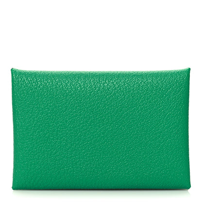 Hermes Chevre Mysore Verso Calvi Duo Card Case Menthe Rose Sakura 1 of 12