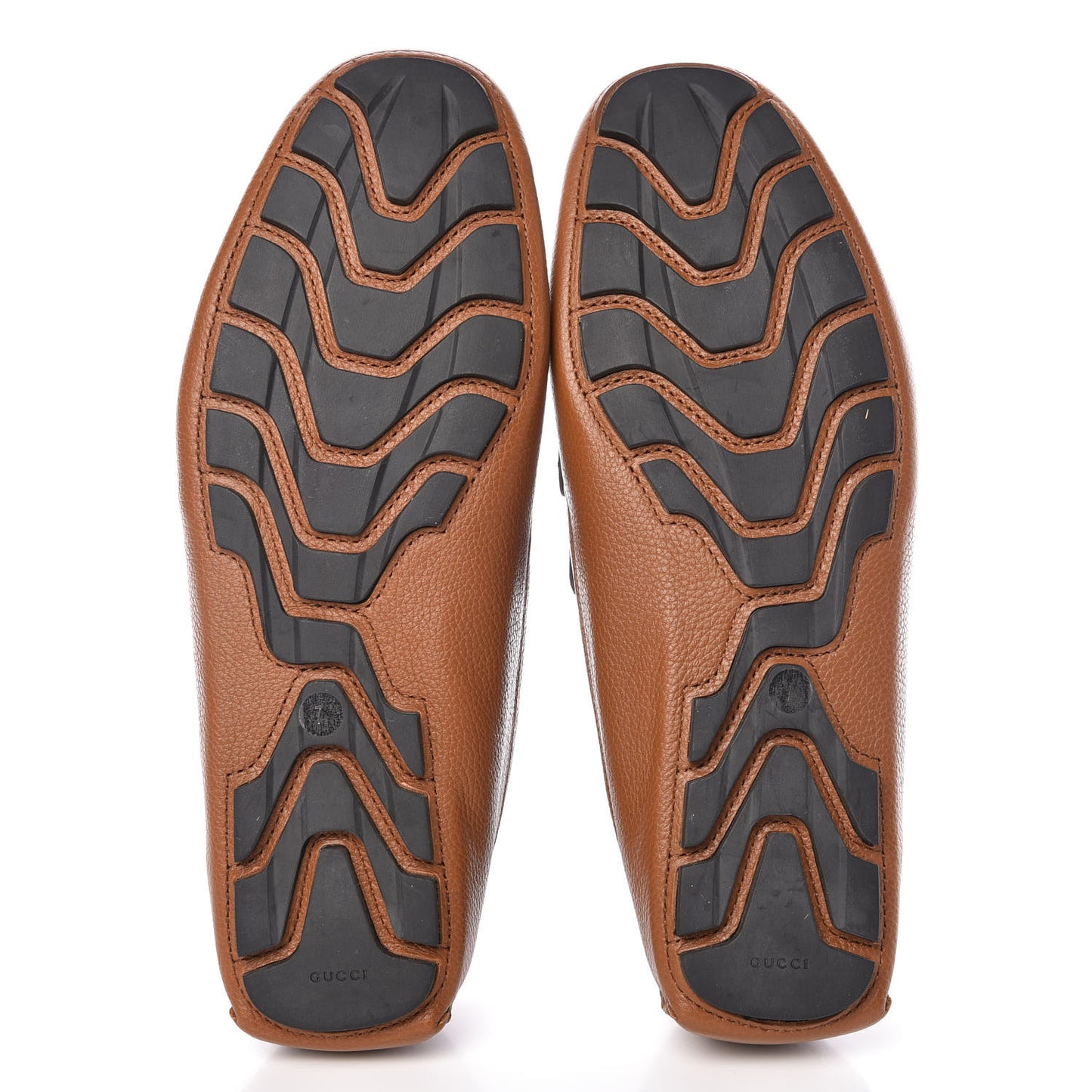 Calfskin Web Mens Driver Loafers 7 Brown