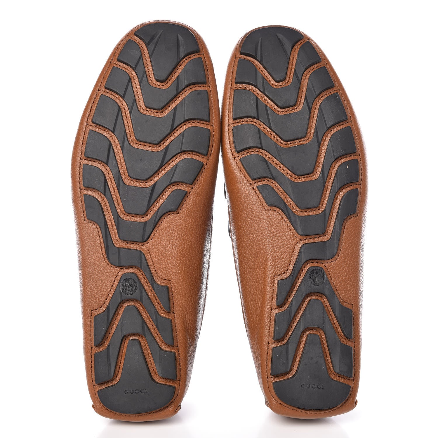 Gucci Calfskin Web Mens Driver Loafers 7 Brown 5 of 7