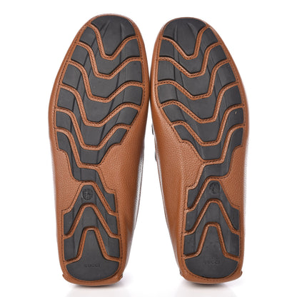 Gucci Calfskin Web Mens Driver Loafers 7 Brown 5 of 7