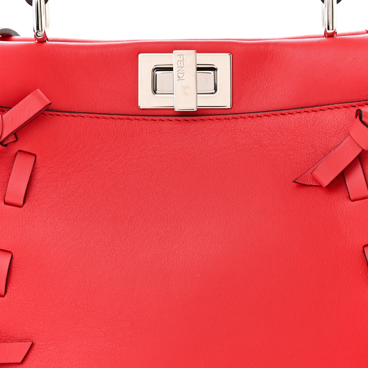 Vitello Seta Century Nappa Whipstitch Mini Peekaboo Iconic Satchel Fiamma