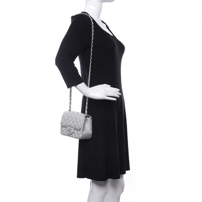 Chanel Metallic Lambskin Quilted Mini Square Flap Silver 2 of 10