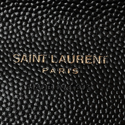 Saint Laurent Grain De Poudre Textured Mixed Matelasse Triquilt Monogram Clutch Black 6 of 11
