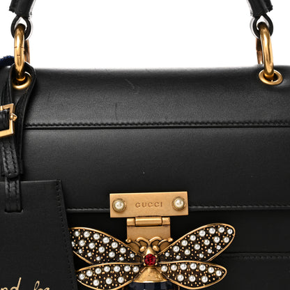 Gucci Calfskin Sylvie Web Small Queen Margaret Top Handle Bag Black 10 of 11