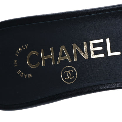 Chanel Lambskin Grosgrain Cap Toe Logo Ankle Strap Pumps 36.5 Black 9 of 12