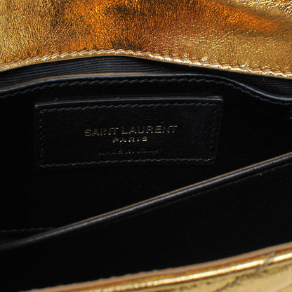 Saint Laurent Metallic Calfskin Matelasse Monogram Small Bubble Chain Crossbody Gold 6 of 6