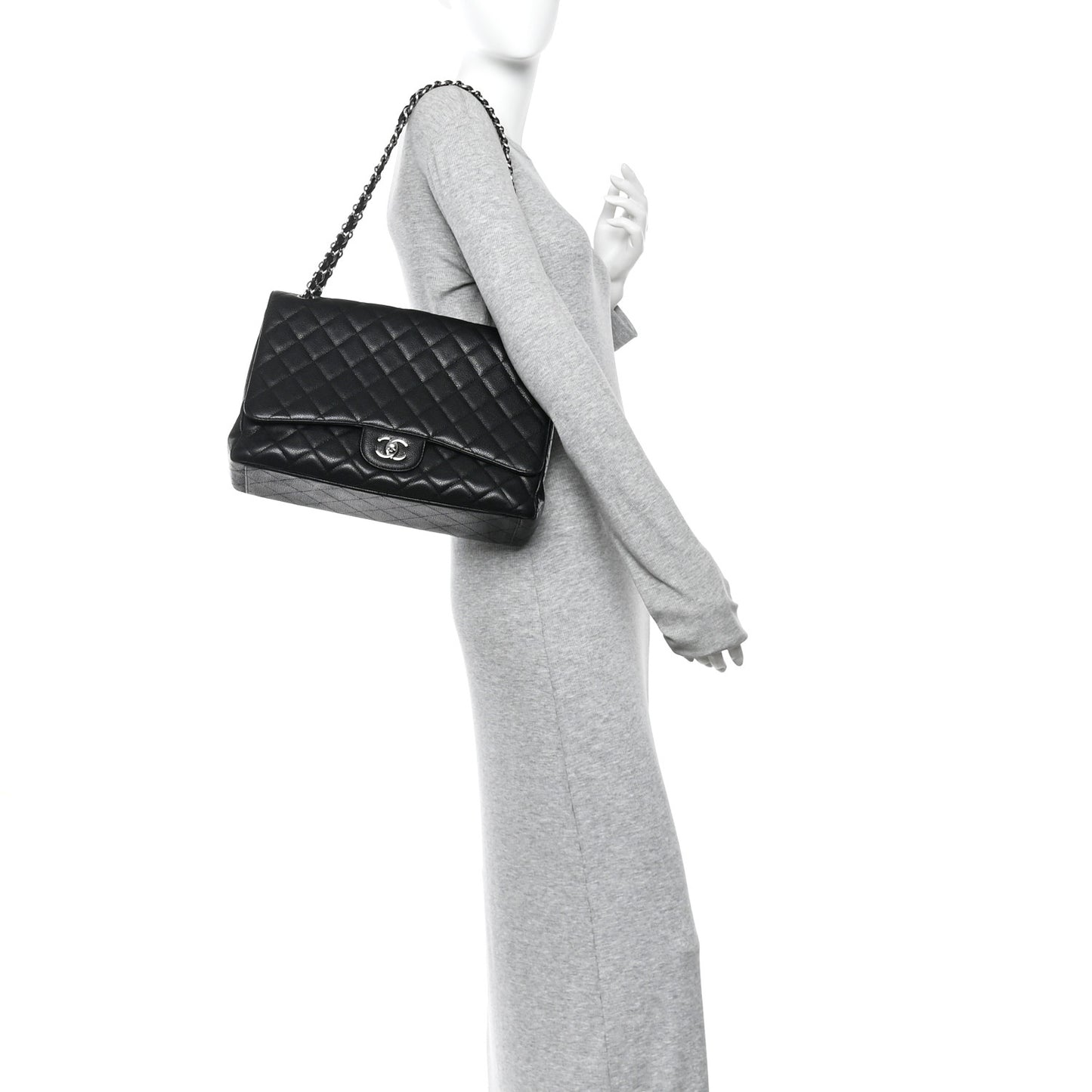 Caviar Maxi Single Flap Black