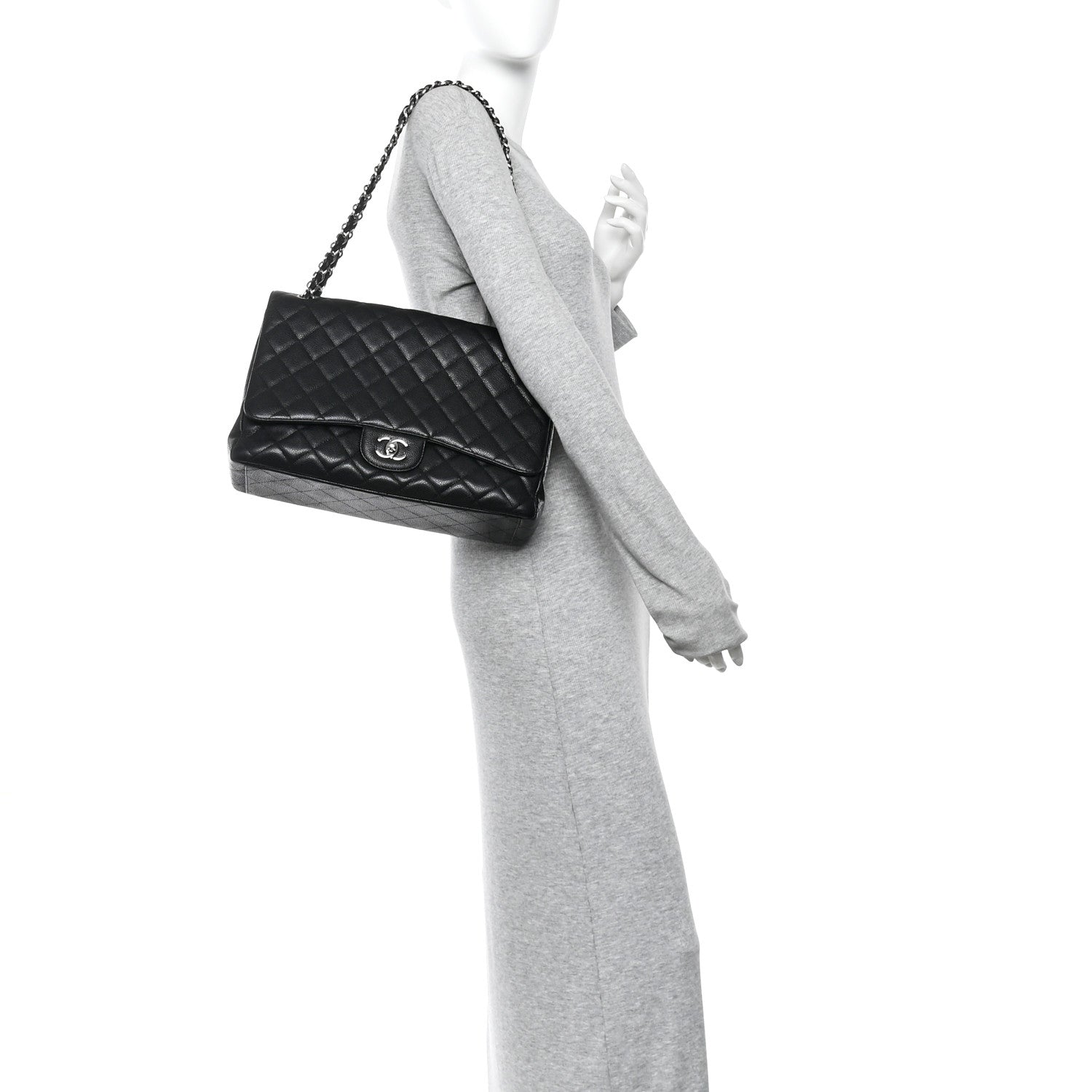 Chanel Caviar Maxi Single Flap Black 2 of 10