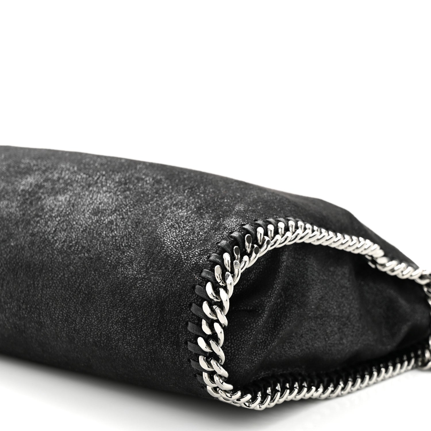Stella McCartney Metallic Shaggy Deer Falabella Fold Over Tote Black 10 of 11