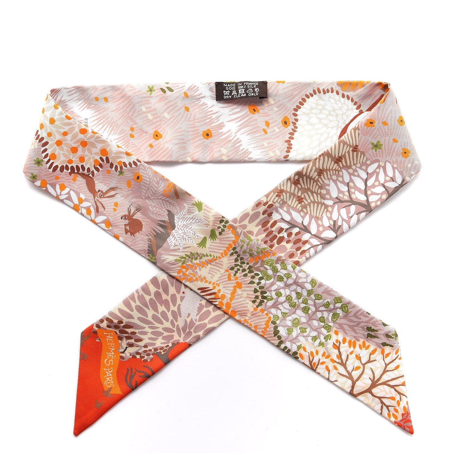 Silk Dans Un Jardin Anglais Twilly Orange Beige Rose Kaki