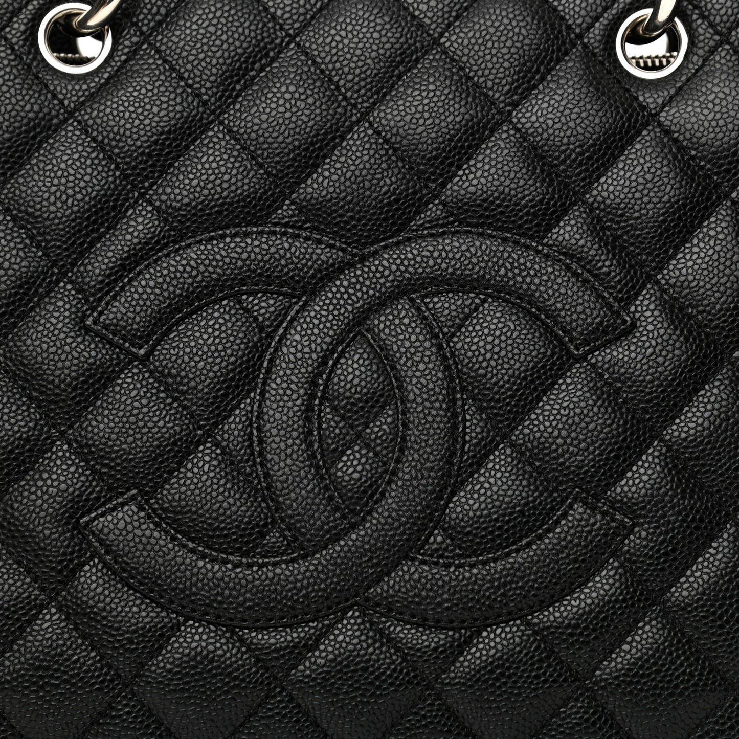 Caviar Quilted Grand Shopping Tote GST Black