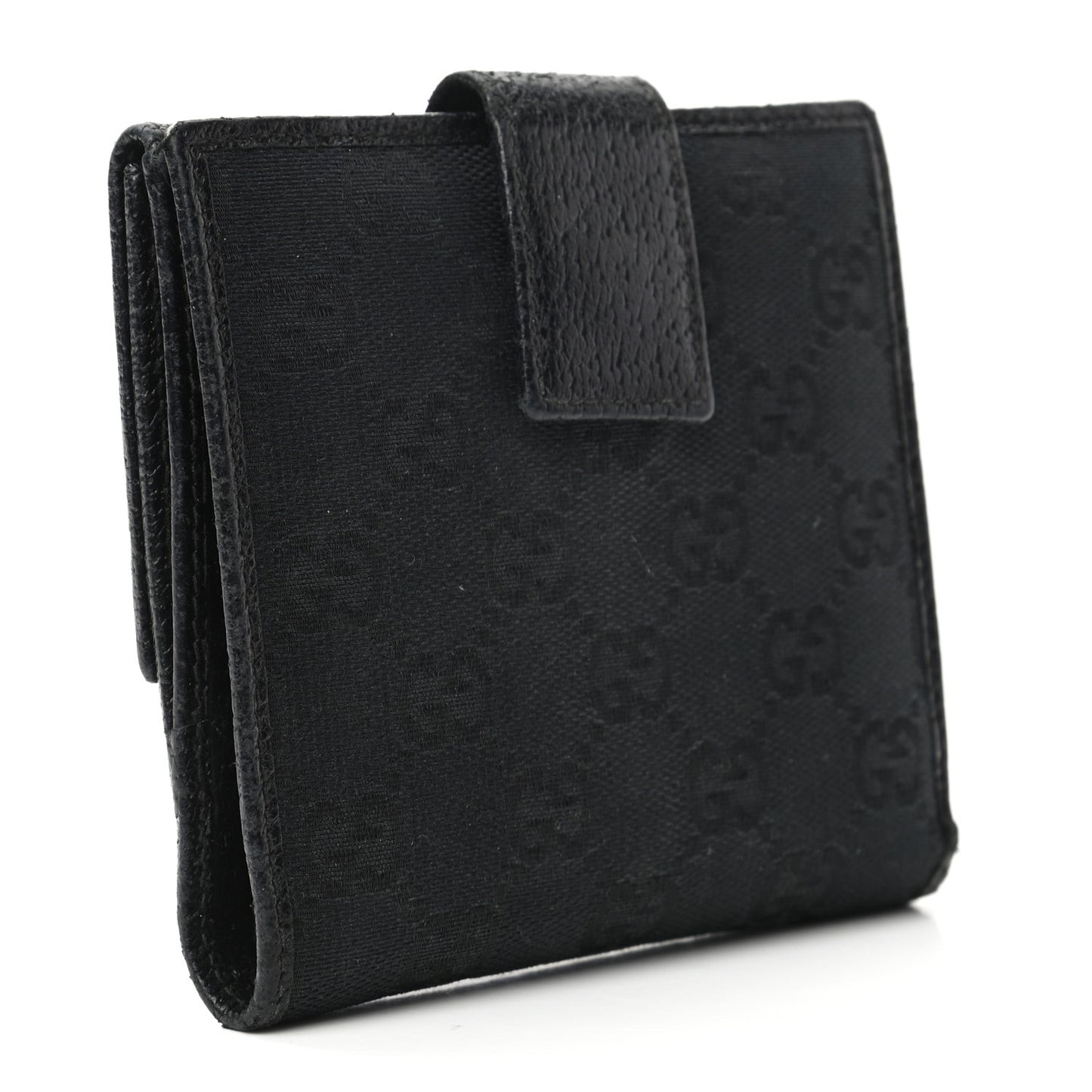 Monogram Metal Bar French Flap Wallet Black