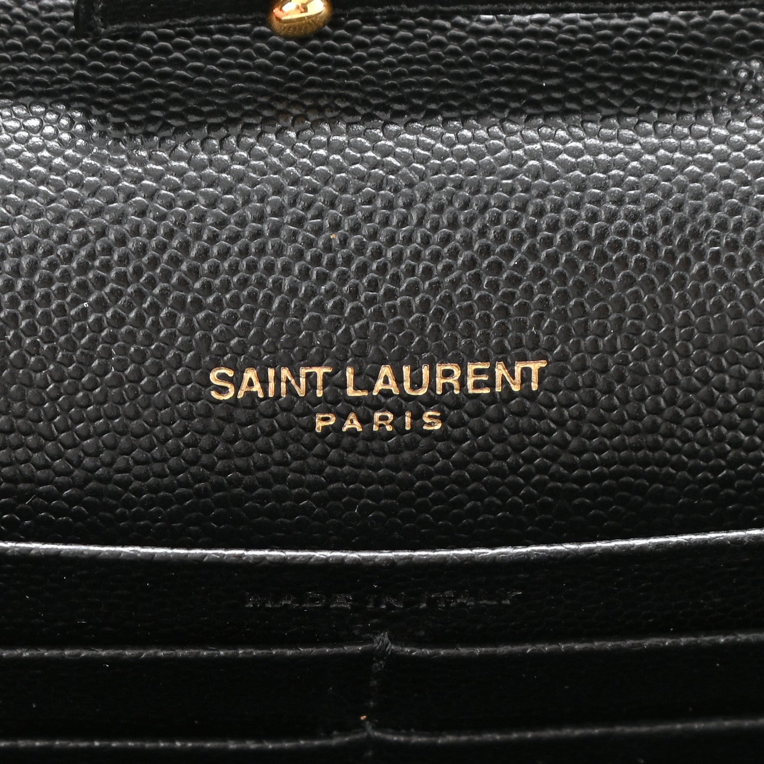Saint Laurent Grain De Poudre Matelasse Chevron Monogram Chain Wallet Black 7 of 9
