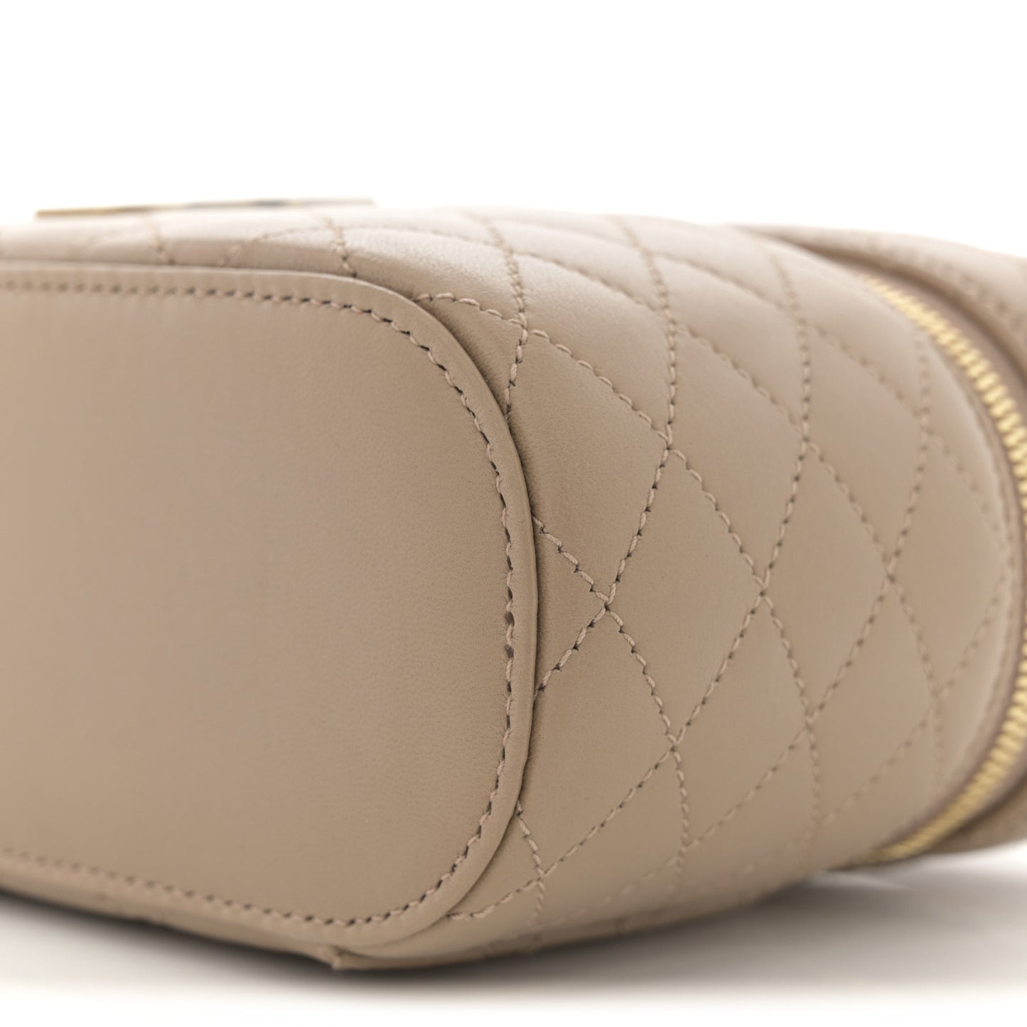 Lambskin Quilted Mini Gaby Vanity Case Dark Toffee