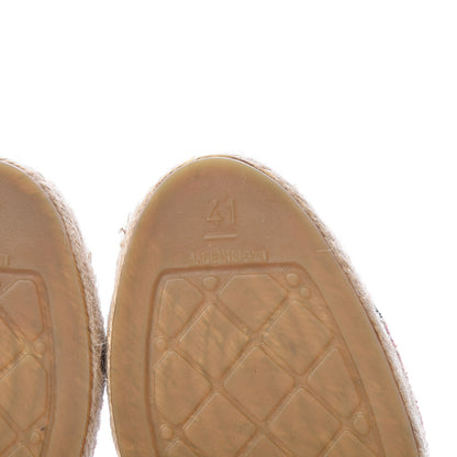 Chanel Velvet Grosgrain Quilted Camellia CC Espadrilles 41 Pink Black 6 of 9