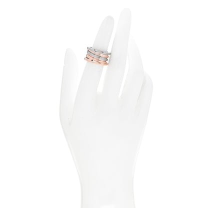 Bulgari 18K Rose White Gold Labyrinth B.Zero1 Four-Band Ring 50 5.25 2 of 7