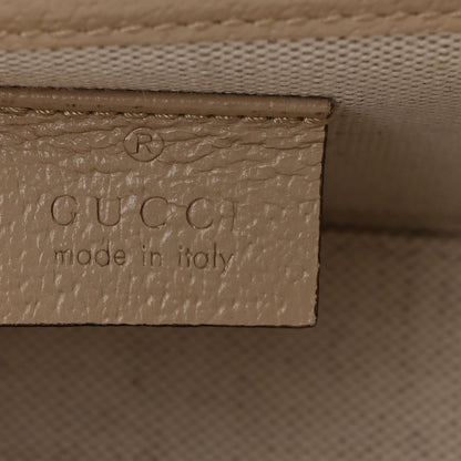 Gucci GG Supreme Monogram Textured Dollar Calfskin Mini Horsebit 1955 Shoulder Bag Beige Mystic White Oatmeal 6 of 12