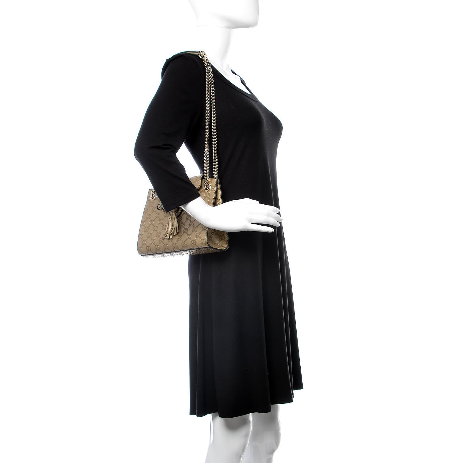 Gucci Shine Guccissima Small Emily Chain Shoulder Bag Gold 2 of 10