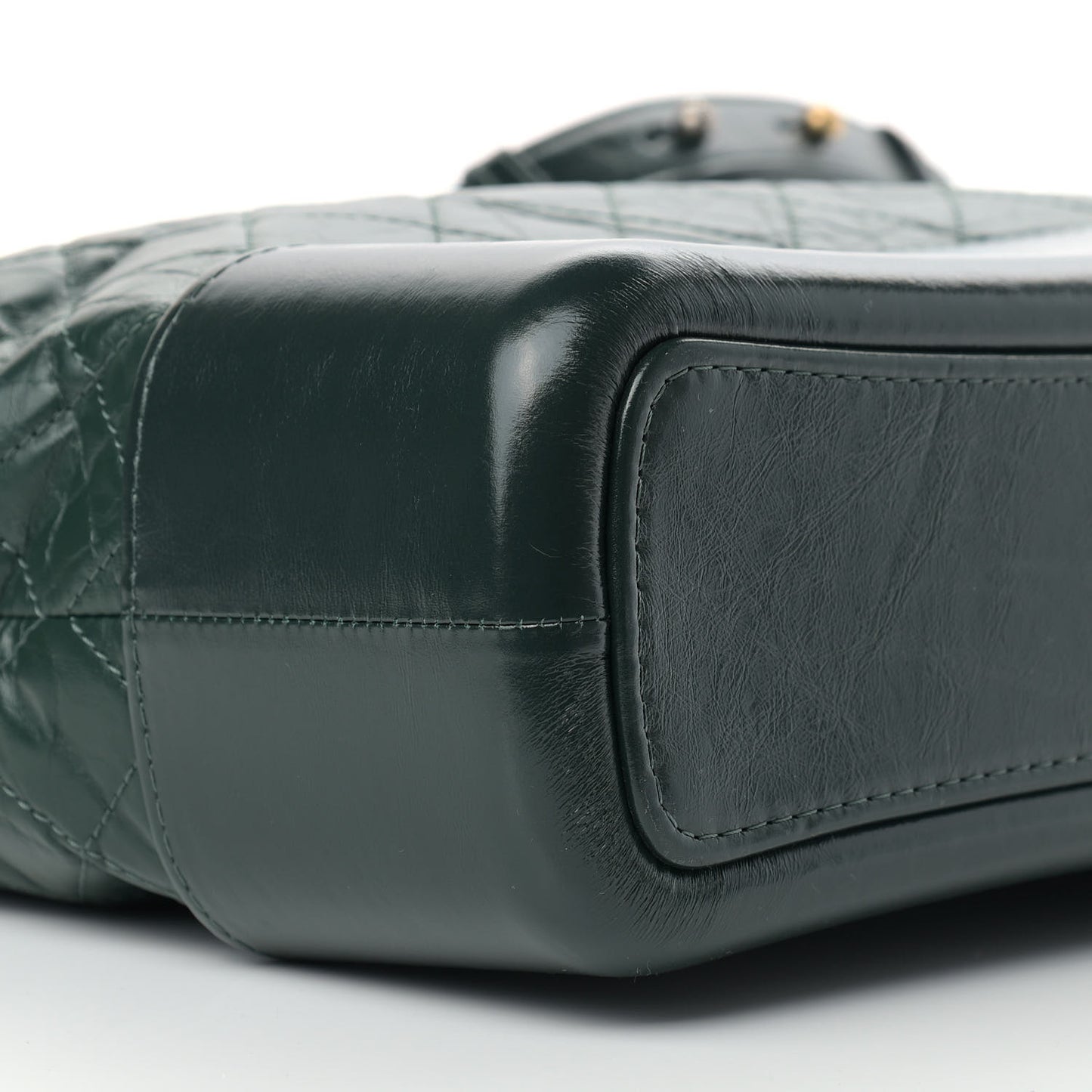 Aged Calfskin Quilted Medium Gabrielle Hobo Dark Green