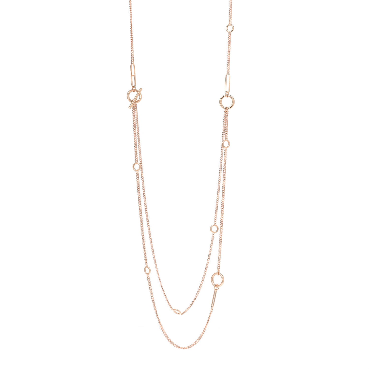 Hermes 18K Rose Gold Echappee Extra Long Necklace 1 of 5