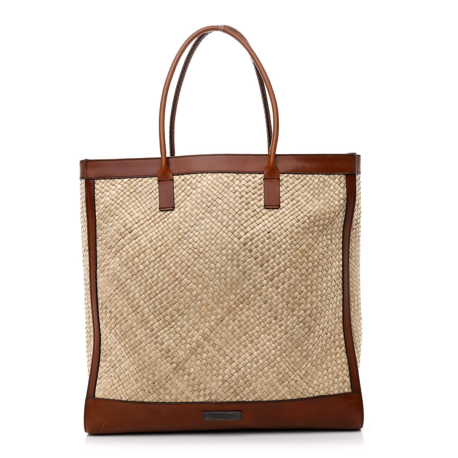 Burberry Prorsum Buffalo Raffia Tote Dark Tan 1 of 15