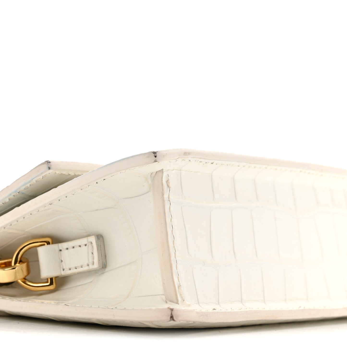 Calfskin Crocodile Embossed Le Chiquito Long White