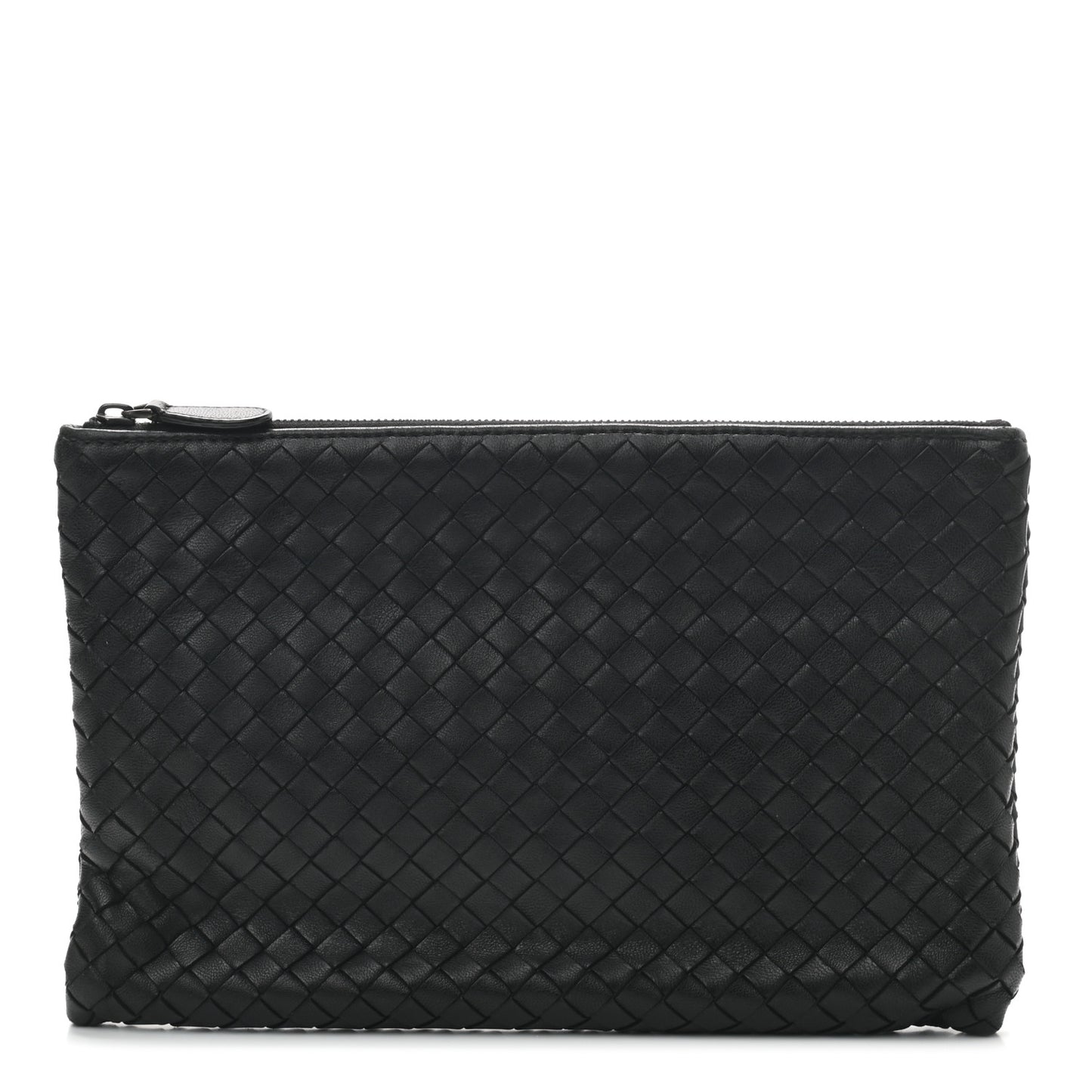 Nappa Intrecciato Medium Zip Pouch Black