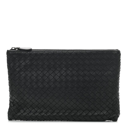 Bottega Veneta Nappa Intrecciato Medium Zip Pouch Black 1 of 6