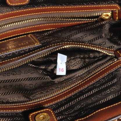 Prada Raffia Straw Calfskin Tote 9 of 9