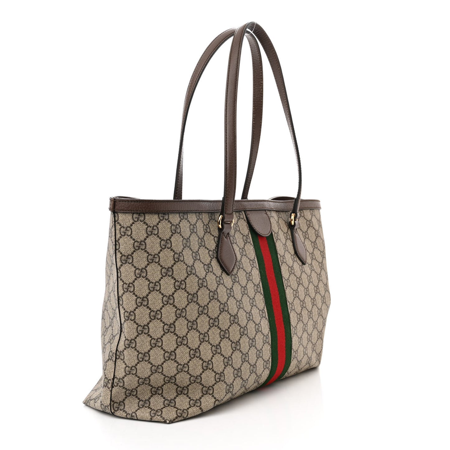 GG Supreme Monogram Medium Ophidia Shopping Tote Brown