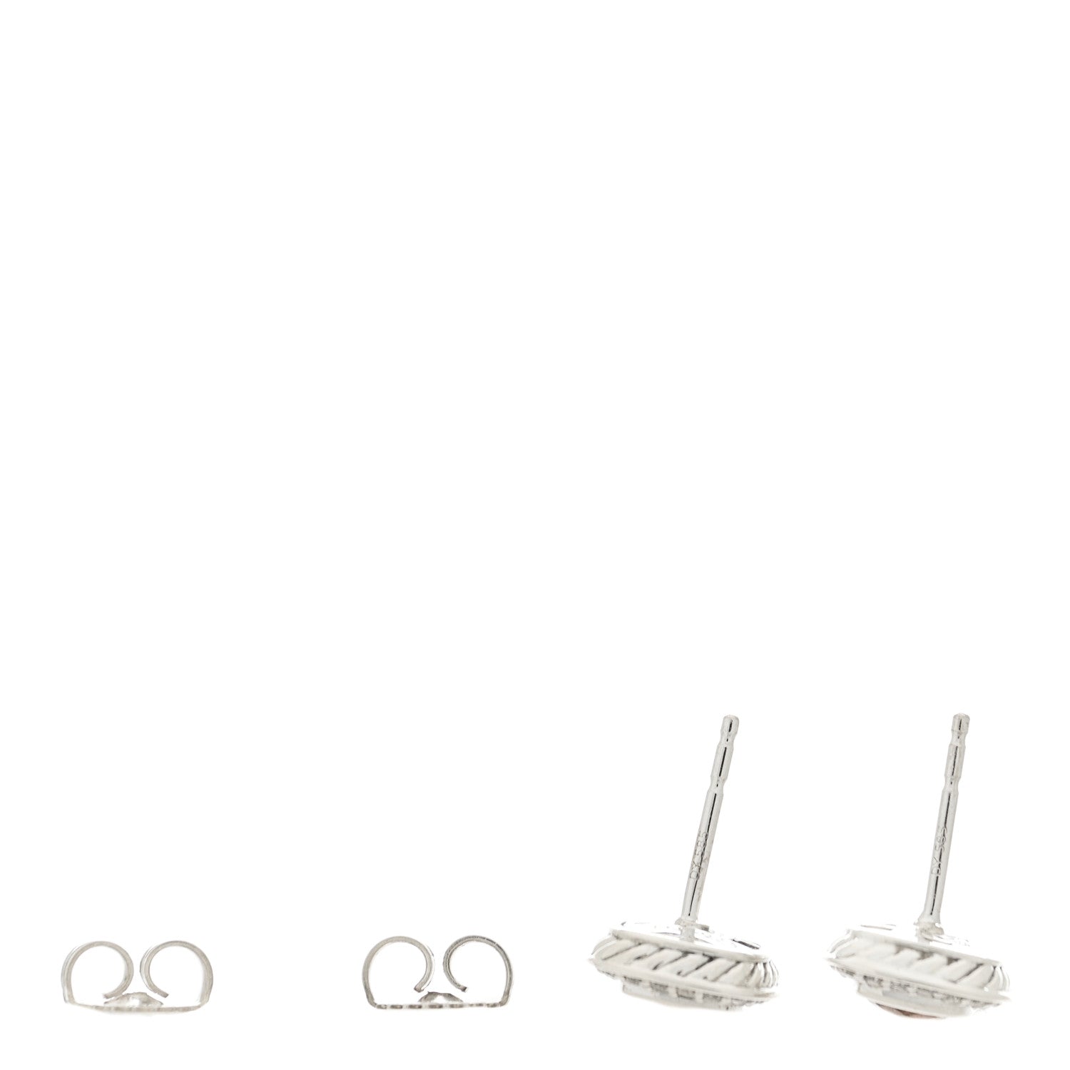 David Yurman Sterling Silver Diamond Citrine 5mm Petite Albion Earrings 4 of 4