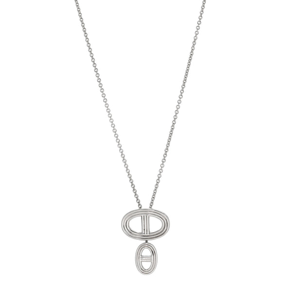 Hermes Sterling Silver Chaine D'Ancre 24 Necklace 1856285