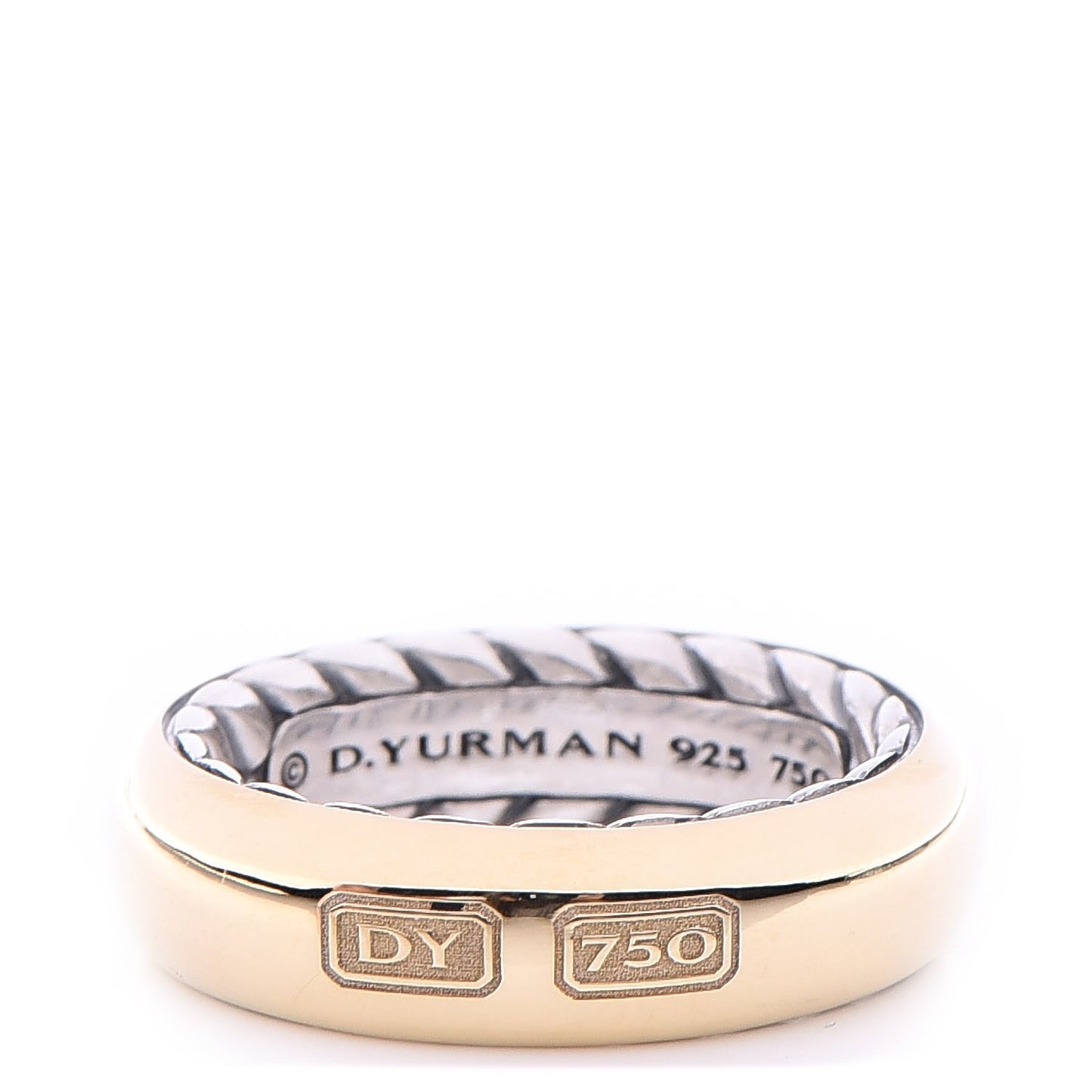 Sterling Silver 18K Yellow Gold Streamline Band Ring 59 8.25
