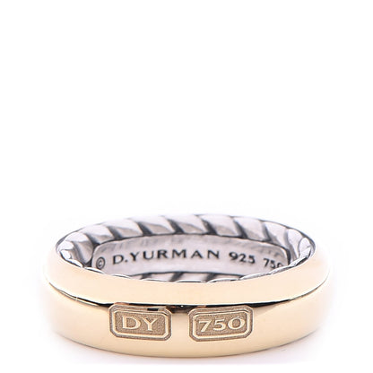 David Yurman Sterling Silver 18K Yellow Gold Streamline Band Ring 59 8.25 1 of 5
