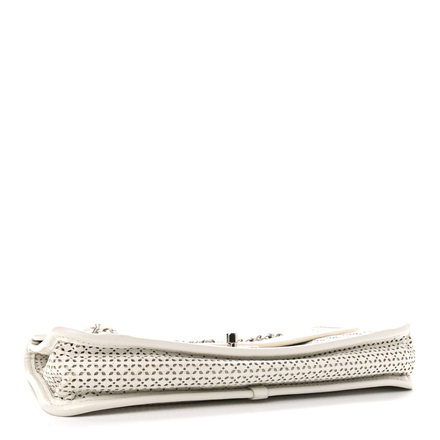 Perforated Calfskin Large Dubai Up In The Air Flap White