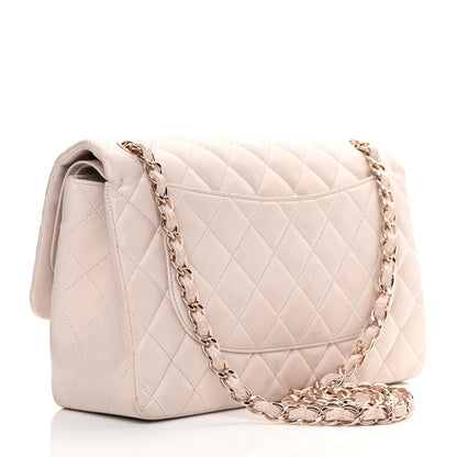 Chanel Lambskin Quilted Jumbo Double Flap Light Pink 2 of 19