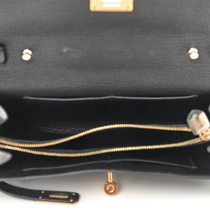 Hermes Chevre Mysore Kelly Wallet To Go Black 5 of 9