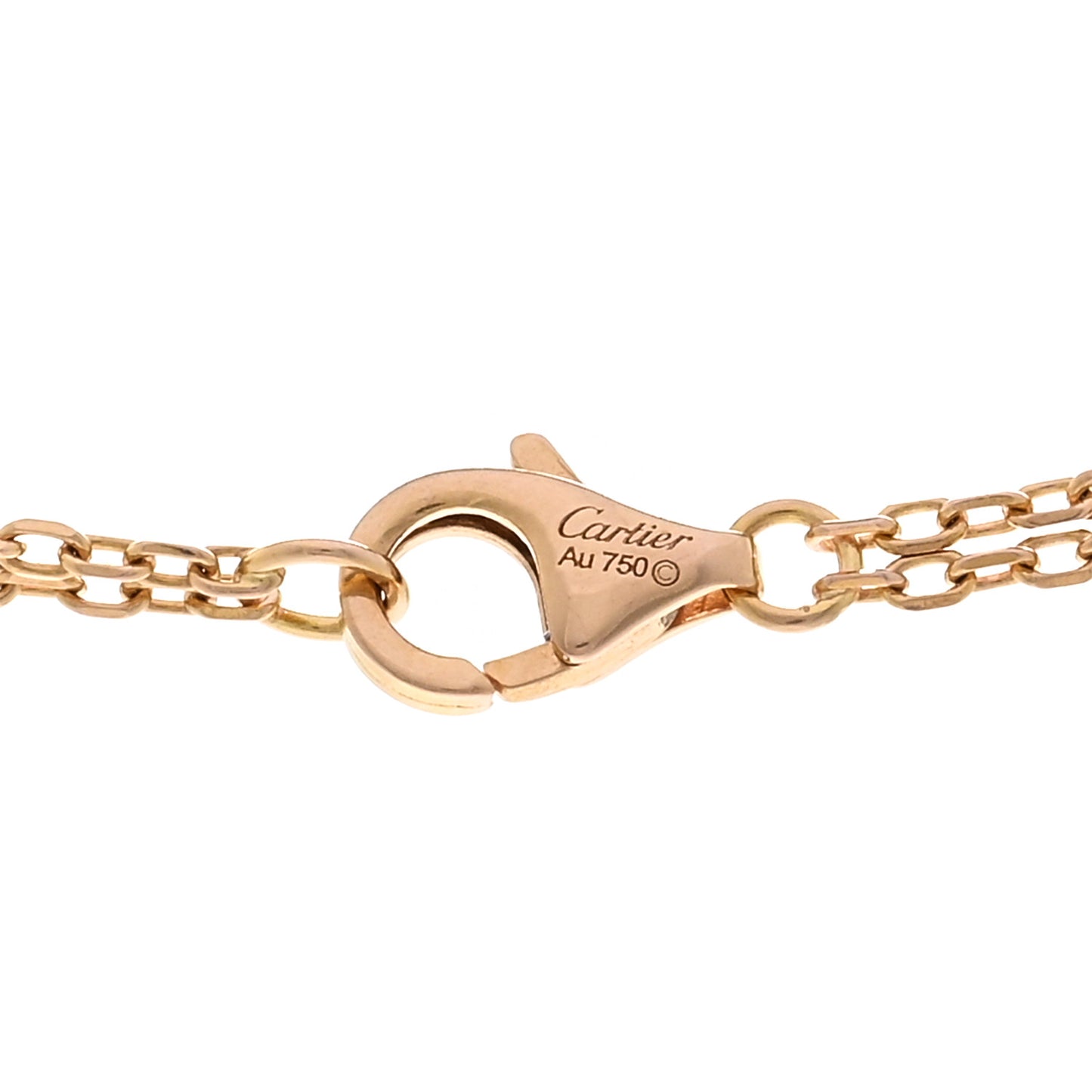 18K Pink Gold Ceramic Diamond Three Ring LOVE Pendant Necklace