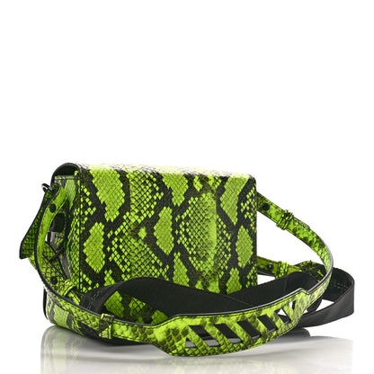 Off-White Calfskin Snakeskin Printed Diag Binder Flap Bag Yellow Black 3 of 8