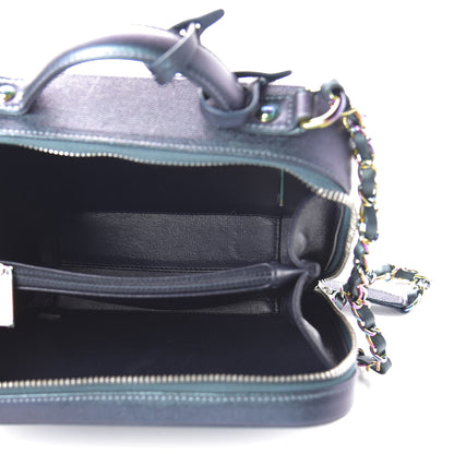 Chanel Iridescent Caviar Quilted Medium CC Filigree Vanity Case Dark Turquoise 6 of 10