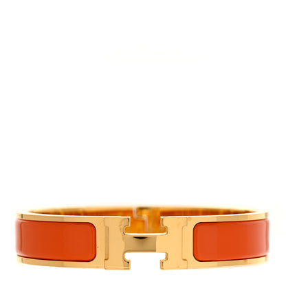 Hermes Enamel Narrow Clic Clac H Bracelet PM Orange 1 of 4