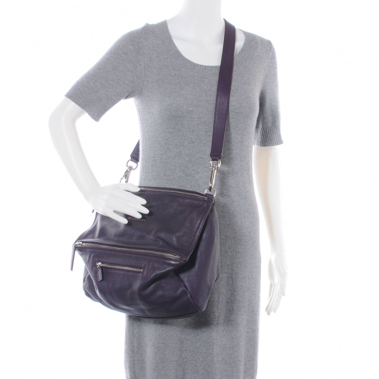 Pebbled Calfskin Small Pandora Purple