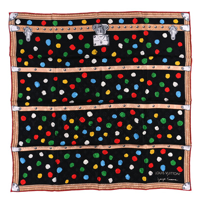 Louis Vuitton LV X YK Silk Monogram Dots Square Scarf 90 Black 1 of 4