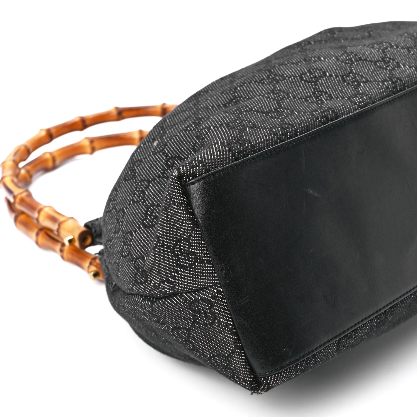 Monogram Bamboo Top Handle Bag Black