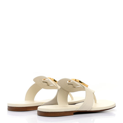 Christian Dior Calfskin 30 Montaigne Thong Sandals 35 White 4 of 9