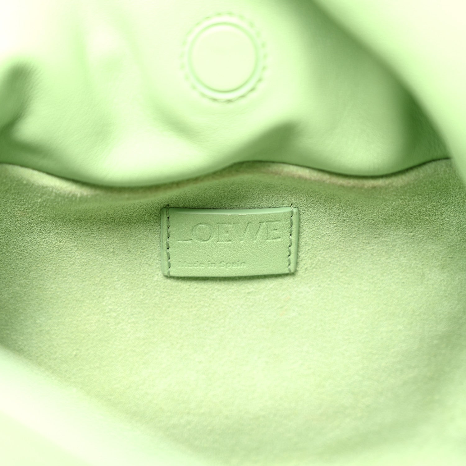Loewe Nappa Calfskin Flamenco Knot Clutch Green 6 of 9